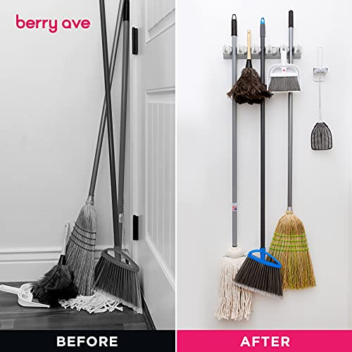 Berry Ave Broom Holder and Garden Tool Organizer Rake or Mop Handles U